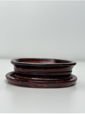 Ceramiczna czerwona doniczka|Bonsai