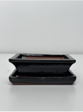 Ceramiczna czarna doniczka|Bonsai