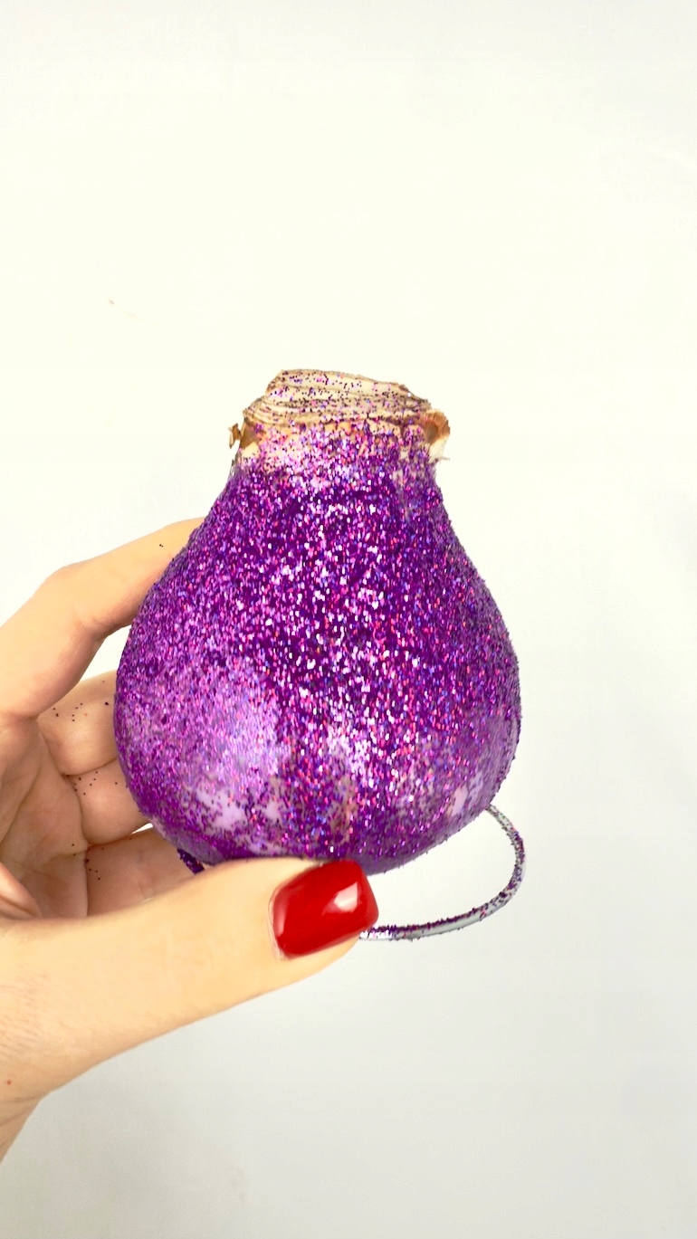 Amarylis w brokatowym wosku (fiolet)