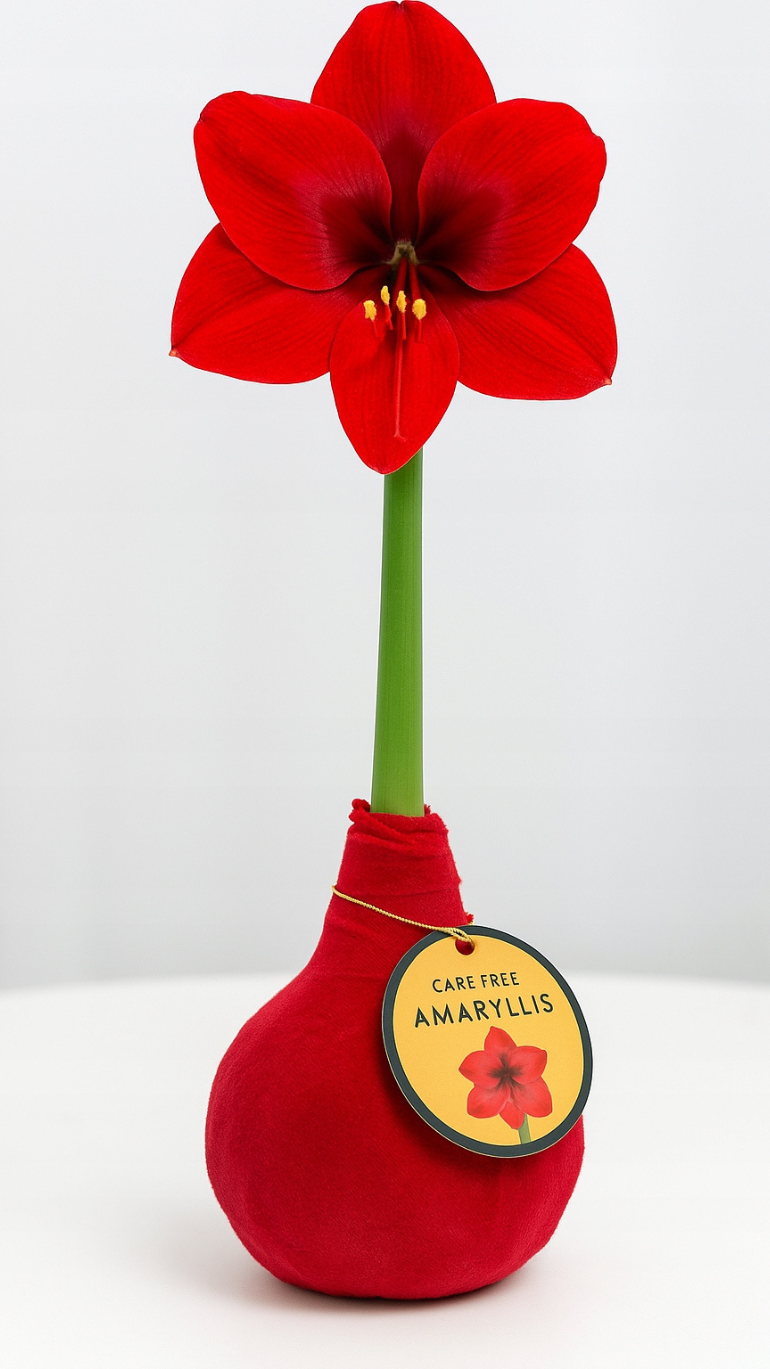 Amarylis w czerwonym aksamitnym wosku