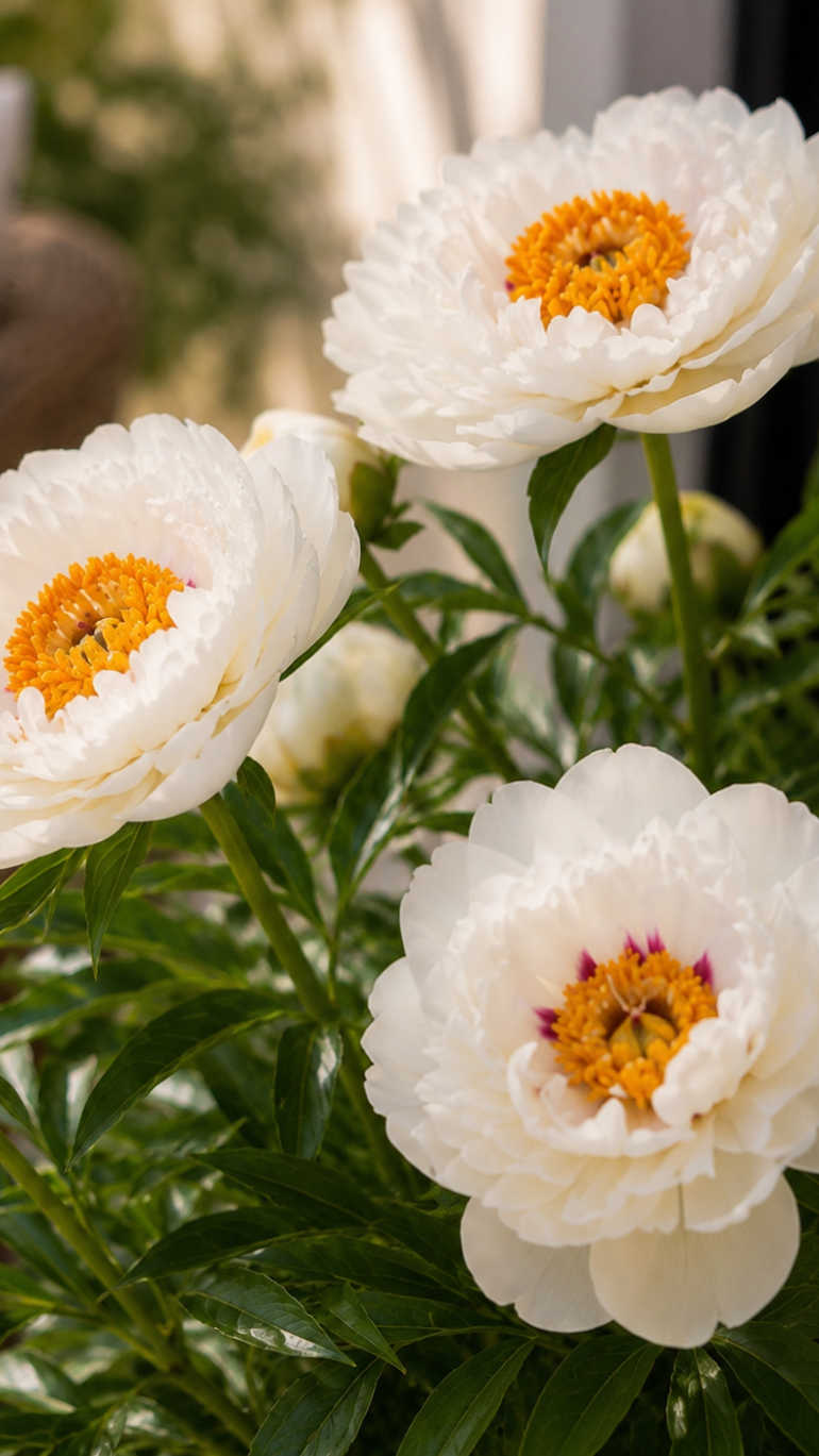 Paeonia Woodie biała d: 14