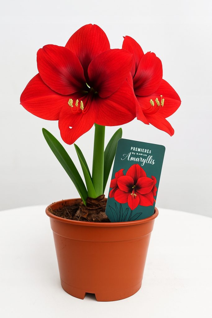 Amarylis Magnum Premiere czerwone kwiaty