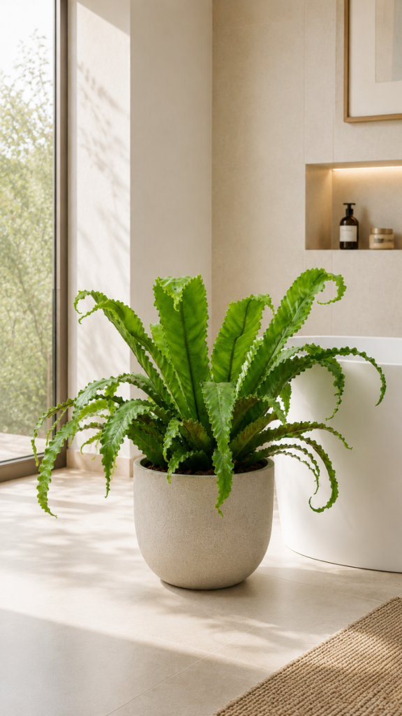 Asplenium Osaka 30/60 cm o dużych falowanych zielonych liściach w doniczce
