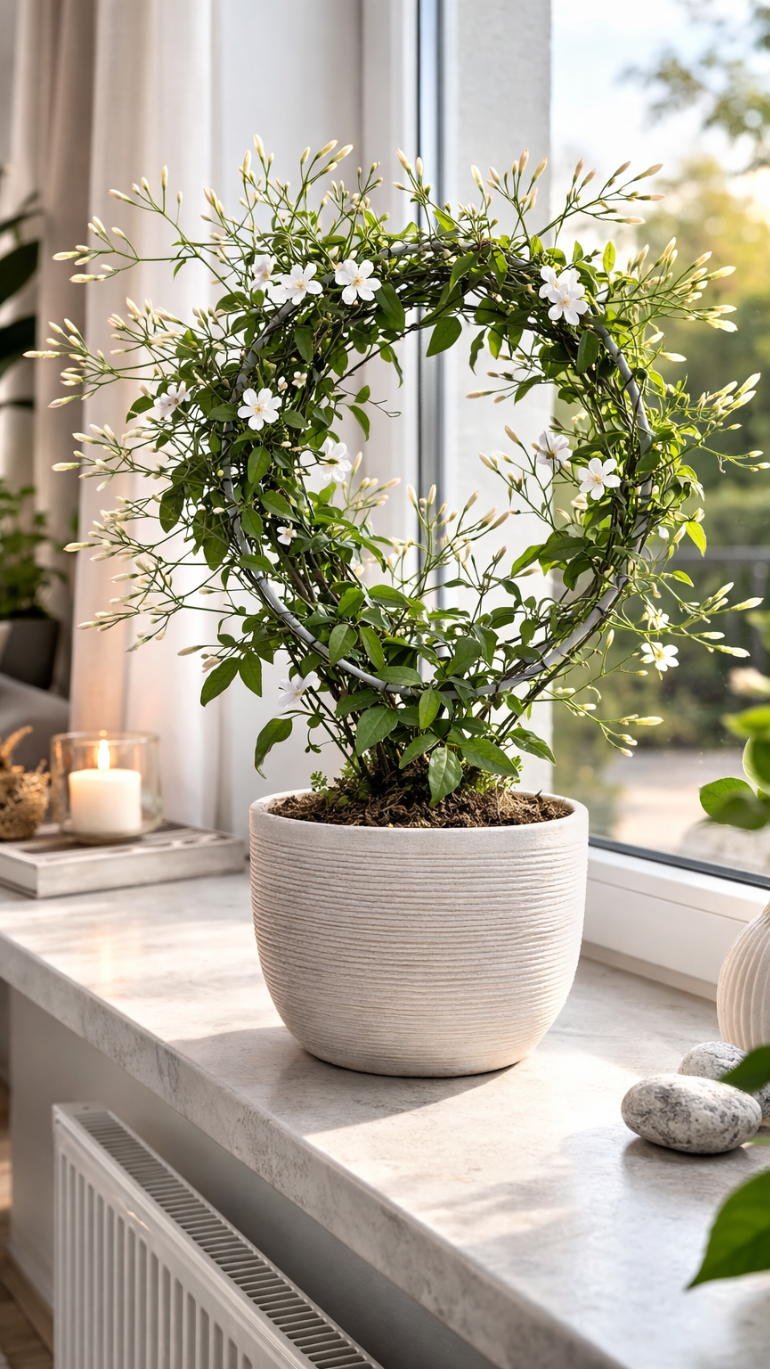 Jaśmin Gwiazdkowy biały na kole