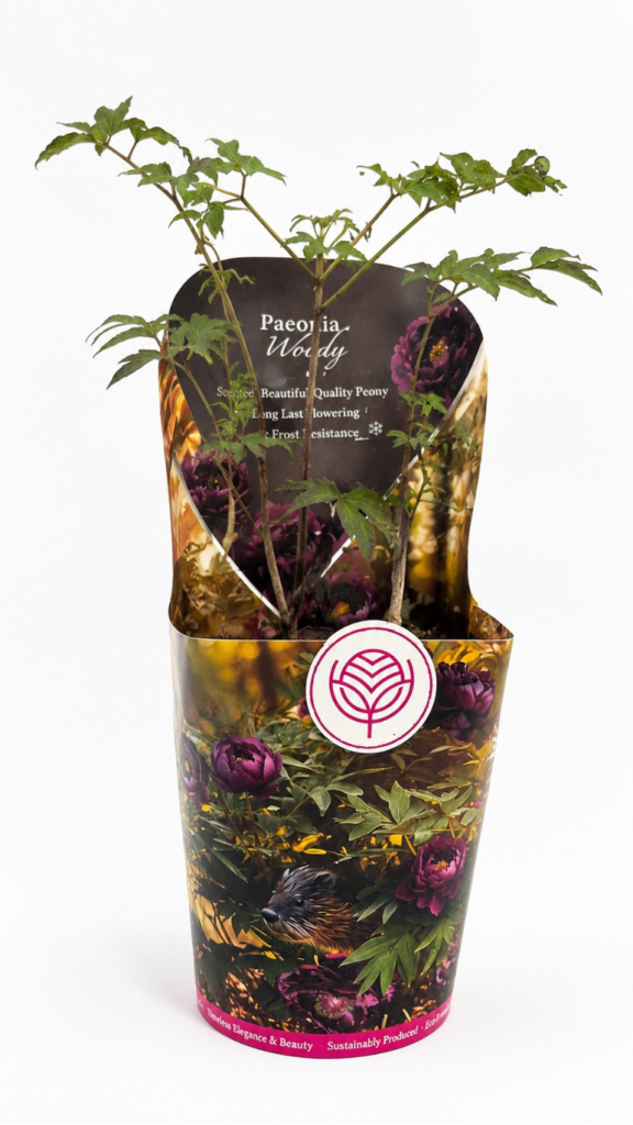 Piwonia drzewiasta bordowa w doniczce 19 cm – ozdobna paeonia do ogrodu