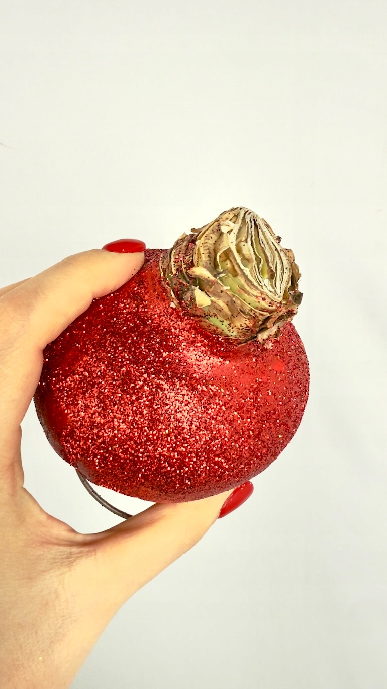 Amarylis w brokatowym wosku (czerwień)