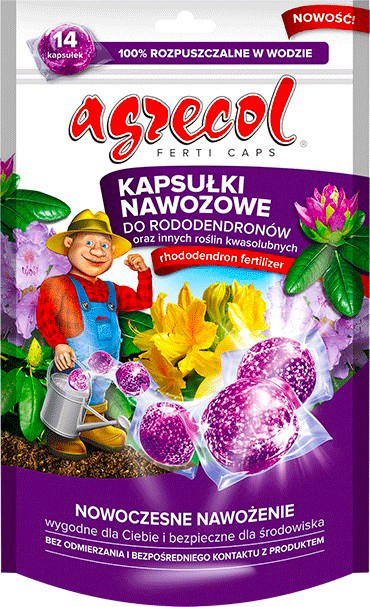 Agrecol kapsułki z nawozem do rododendronów i roślin kwasolubnych